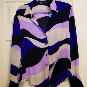 INC Silk Abstract Blouse